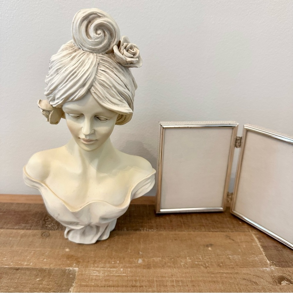 Vintage Lady/Woman Bust Sculpture Statue Figurine Resin Home Decor Art 9” - Picture 8 of 16